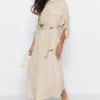 TRENDYOL MODEST Kleid - Beige - Blusenkleid Damen Kleider 641714405