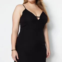 Trendyol Curve Große Größen In Kleid - Schwarz - Skater Damen Kleider 379922658 -Deutschland Lady Echt Verkaufs-Shop 2 org zoom 83