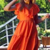 Trend Alaçatı Stili Kleid - Orange - Smock-Kleid Damen Kleider 310326195 -Deutschland Lady Echt Verkaufs-Shop 2 org zoom 882