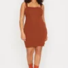 Trendyol Curve Große Größen In Kleid - Braun - Bodycon Damen Kleider 362324608 -Deutschland Lady Echt Verkaufs-Shop 2 org zoom 913