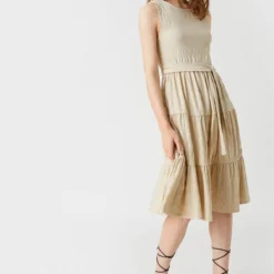 Koton Kleid - Beige - Basic Damen Kleider 321588271 -Deutschland Lady Echt Verkaufs-Shop 3 org zoom 100