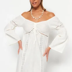 Trendyol Collection Kleid - Ecru - Shift Damen Kleider 468561126 -Deutschland Lady Echt Verkaufs-Shop 3 org zoom 105