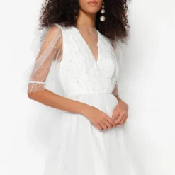 Trendyol Collection Kleid - Ecru - Skater Damen Kleider 639477135 -Deutschland Lady Echt Verkaufs-Shop 3 org zoom 112