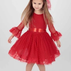 Ahenk Kids Kleid - Rot - Gerüschter Saum Kinder Kleider 82693668 -Deutschland Lady Echt Verkaufs-Shop 3 org zoom 1171