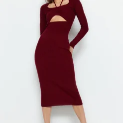 Trendyol Collection Kleid - Bordeaux - Bodycon Damen Kleider 646630206 -Deutschland Lady Echt Verkaufs-Shop 3 org zoom 183