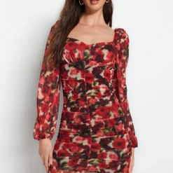 Trendyol Collection Kleid - Rot - Bodycon Damen Kleider 718984616 -Deutschland Lady Echt Verkaufs-Shop 3 org zoom 189