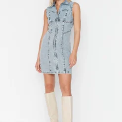 Trendyol Collection Kleid - Blau - Blusenkleid Damen Kleider 89413011 -Deutschland Lady Echt Verkaufs-Shop 3 org zoom 233