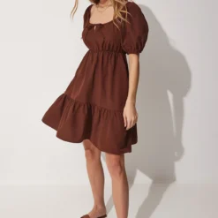 Happiness İstanbul Kleid - Braun - Gerüschter Saum Damen Kleider 673777969 -Deutschland Lady Echt Verkaufs-Shop 3 org zoom 239