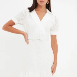 Trendyol Collection Kleid - Weiß - Basic Damen Kleider 220224204 -Deutschland Lady Echt Verkaufs-Shop 3 org zoom 36