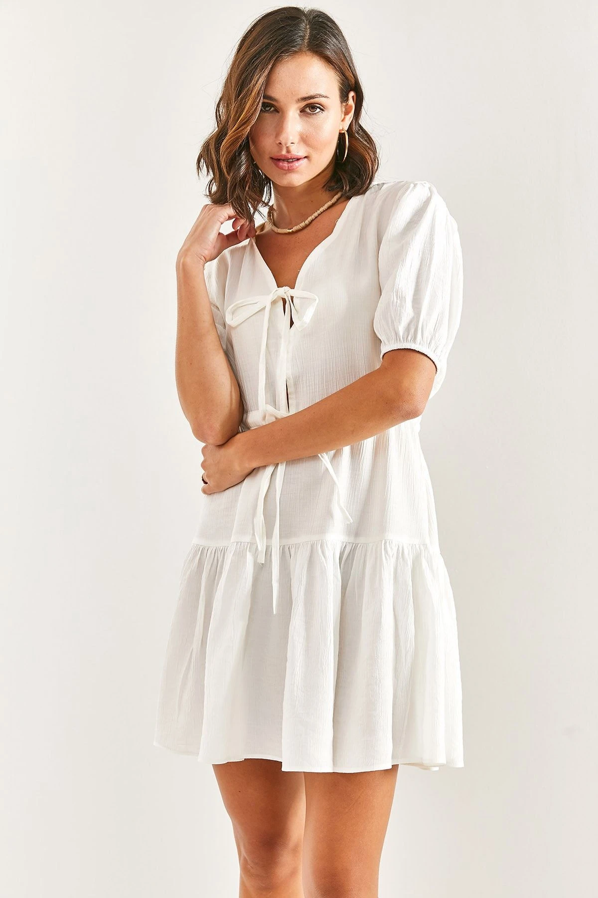 Bianco Lucci Kleid - Weiß - A-Linie Damen Kleider 746906565 5 Bianco Lucci Kleid - Weiß - A-Linie Damen Kleider 746906565 – Bild 3