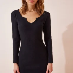 Happiness İstanbul Kleid - Schwarz - Bodycon Damen Kleider 635007190 -Deutschland Lady Echt Verkaufs-Shop 3 org zoom 364