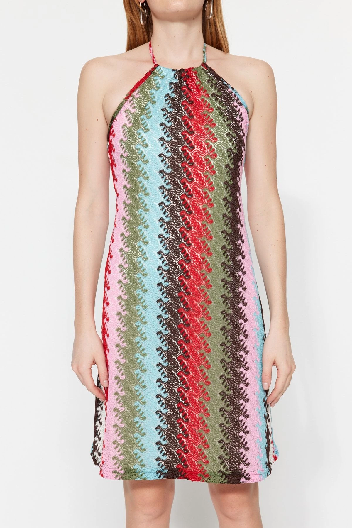 Trendyol Collection Kleid - Mehrfarbig - A-Linie Damen Kleider 456366925 5 Trendyol Collection Kleid - Mehrfarbig - A-Linie Damen Kleider 456366925 – Bild 3