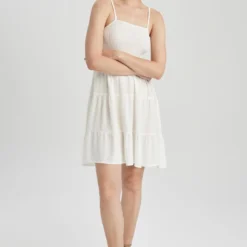 Defacto Kleid - Weiß - A-Linie Damen Kleider 734620669 -Deutschland Lady Echt Verkaufs-Shop 3 org zoom 391