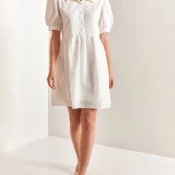 Bianco Lucci Kleid - Weiß - A-Linie Damen Kleider 712279156 -Deutschland Lady Echt Verkaufs-Shop 3 org zoom 444