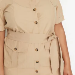 Trendyol Curve Große Größen In Kleid - Beige - A-Linie Damen Kleider 187293213 -Deutschland Lady Echt Verkaufs-Shop 3 org zoom 460