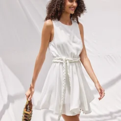 VATKALI Kleid - Weiß - Gerüschter Saum Damen Kleider 320516985 -Deutschland Lady Echt Verkaufs-Shop 3 org zoom 472