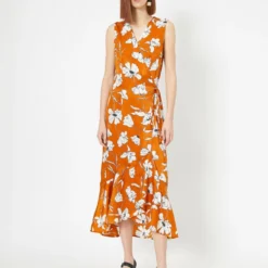 Koton Kleid - Orange - Wickelschnitt Damen Kleider 36403754 -Deutschland Lady Echt Verkaufs-Shop 3 org zoom 49