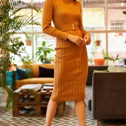 Olalook Kleid - Braun - Bodycon Damen Kleider 62341824 -Deutschland Lady Echt Verkaufs-Shop 3 org zoom 545