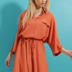 Trend Alaçatı Stili Kleid - Orange - A-Linie Damen Kleider 334598183 -Deutschland Lady Echt Verkaufs-Shop 3 org zoom 546