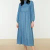 TRENDYOL MODEST Kleid - Blau - Basic Damen Kleider 94994758 -Deutschland Lady Echt Verkaufs-Shop 3 org zoom 56