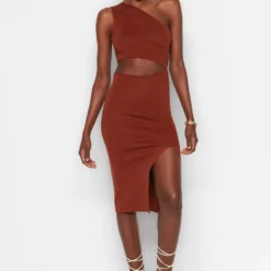 Trendyol Collection Kleid - Braun - Bodycon Damen Kleider 363101188 -Deutschland Lady Echt Verkaufs-Shop 3 org zoom 563