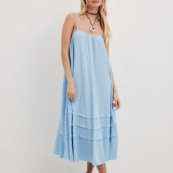 NA-KD Kleid - Blau - Basic Damen Kleider 729112631 -Deutschland Lady Echt Verkaufs-Shop 3 org zoom 578