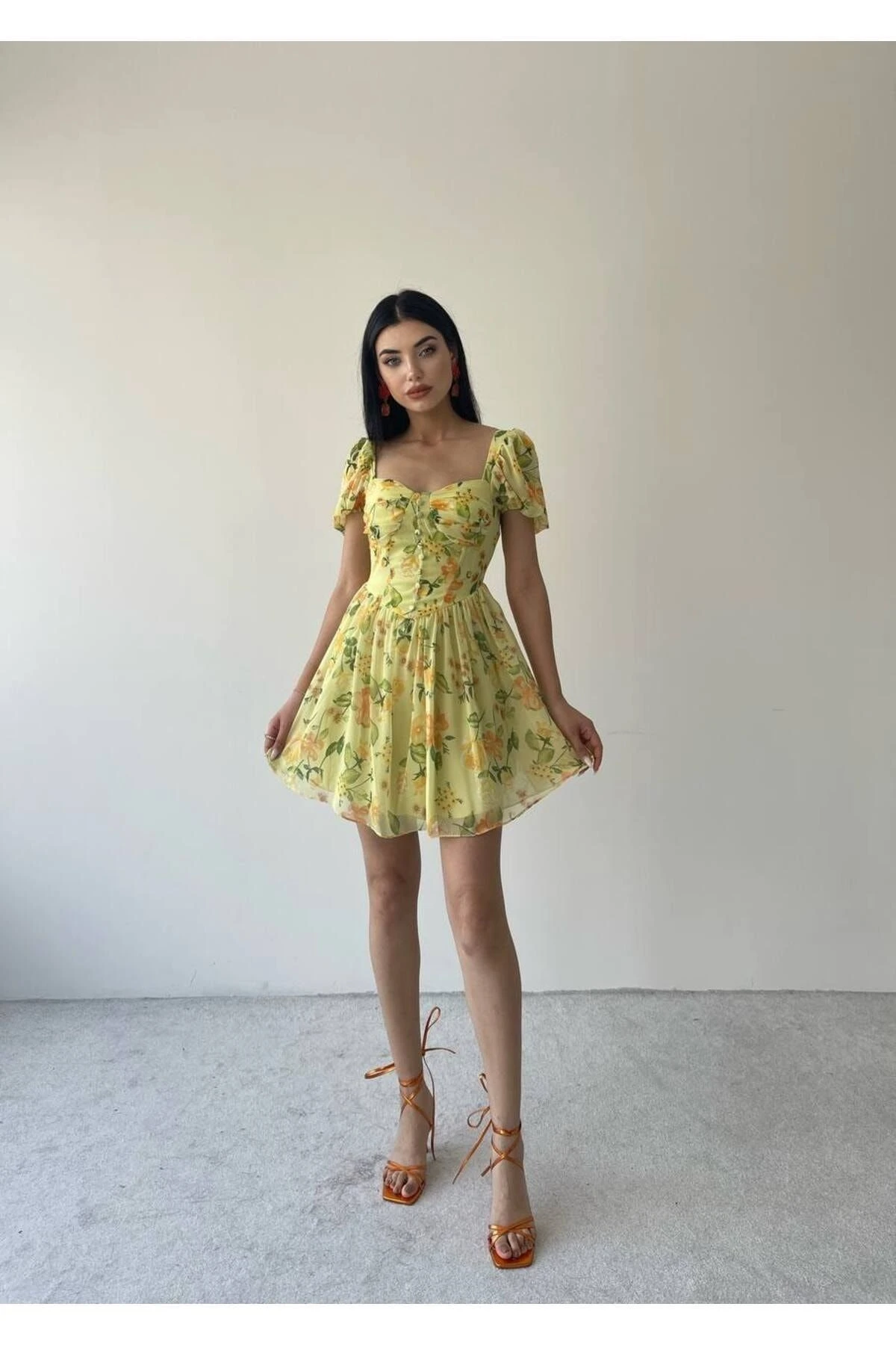 SONREİR Kleid - Gelb - A-Linie Damen Bekleidung 733271805 5 SONREİR Kleid - Gelb - A-Linie Damen Bekleidung 733271805 – Bild 3