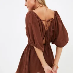 Trendyol Collection Kleid - Braun - Skater Damen Kleider 115619651 -Deutschland Lady Echt Verkaufs-Shop 3 org zoom 626