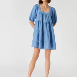 Koton Kleid - Blau - Gerüschter Saum Damen Kleider 293495173 -Deutschland Lady Echt Verkaufs-Shop 3 org zoom 657