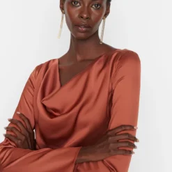 Trendyol Collection Kleid - Orange - Shift Damen Kleider 309312205 -Deutschland Lady Echt Verkaufs-Shop 3 org zoom 669