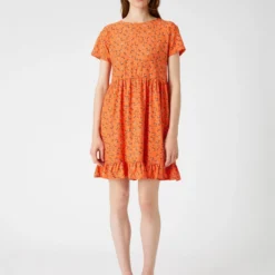 Koton Kleid - Orange - Gerüschter Saum Damen Kleider 237348585 -Deutschland Lady Echt Verkaufs-Shop 3 org zoom 697