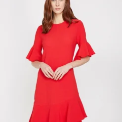 Koton Kleid - Rot - Gerüschter Saum Damen Kleider 4276503 -Deutschland Lady Echt Verkaufs-Shop 3 org zoom 726
