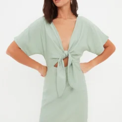 Trendyol Collection Kleid - Grün - A-Linie Damen Kleider 203150416 -Deutschland Lady Echt Verkaufs-Shop 3 org zoom 745