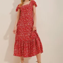 Trend Alaçatı Stili Kleid - Rot - A-Linie Damen Kleider 690587886 -Deutschland Lady Echt Verkaufs-Shop 3 org zoom 751