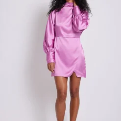 NA-KD Kleid - Rosa - Wickelschnitt Damen Kleider 736359906 -Deutschland Lady Echt Verkaufs-Shop 3 org zoom 755