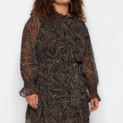 Trendyol Curve Große Größen In Kleid - Mehrfarbig - Skater Damen Kleider 746303551 -Deutschland Lady Echt Verkaufs-Shop 3 org zoom 776