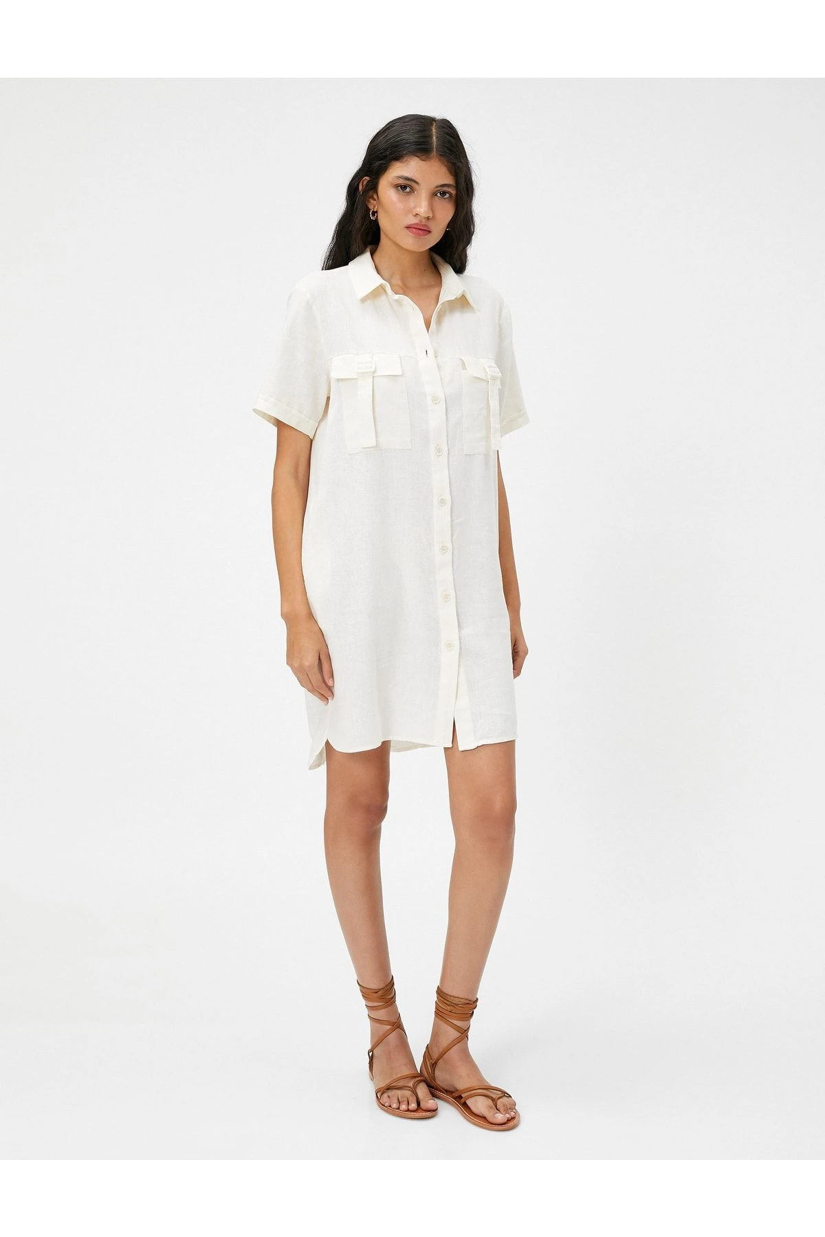 Koton Kleid - Ecru - Blusenkleid 5 Koton Kleid - Ecru - Blusenkleid – Bild 3