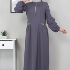 Modamihram Kleid - Grau - A-Linie -Deutschland Lady Echt Verkaufs-Shop 3 org zoom 976