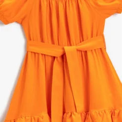 Koton Kleid - Orange - Gerüschter Saum Kinder Kleider 239808636 -Deutschland Lady Echt Verkaufs-Shop 3 org zoom 991