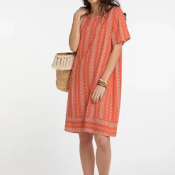 USHA Kleid - Orange - Basic Damen Kleider 679700815