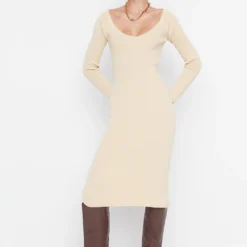 Trendyol Collection Kleid - Beige - Bodycon Damen Kleider 245118168 -Deutschland Lady Echt Verkaufs-Shop 4 org zoom 159
