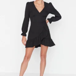 Trendyol Collection Kleid - Schwarz - Wickelschnitt Damen Kleider 308479656 -Deutschland Lady Echt Verkaufs-Shop 4 org zoom 171