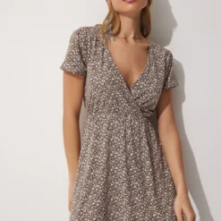 Happiness İstanbul Kleid - Braun - Basic Damen Kleider 671191601 -Deutschland Lady Echt Verkaufs-Shop 4 org zoom 191