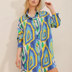 Trend Alaçatı Stili Kleid - Blau - A-Linie Damen Kleider 716405120 -Deutschland Lady Echt Verkaufs-Shop 4 org zoom 315