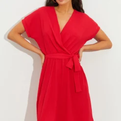 Cool & Sexy Kleid - Rot - Wickelschnitt Damen Kleider 700393096 -Deutschland Lady Echt Verkaufs-Shop 4 org zoom 319