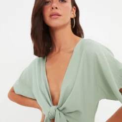 Trendyol Collection Kleid - Grün - A-Linie Damen Kleider 203150416 -Deutschland Lady Echt Verkaufs-Shop 4 org zoom 331