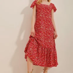 Trend Alaçatı Stili Kleid - Rot - A-Linie Damen Kleider 690587886 -Deutschland Lady Echt Verkaufs-Shop 4 org zoom 335