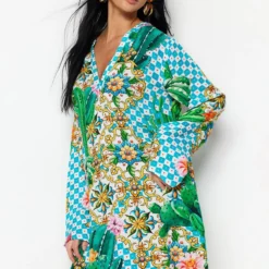 Trendyol Collection Kleid - Mehrfarbig - Blusenkleid Damen Kleider 469826456 -Deutschland Lady Echt Verkaufs-Shop 4 org zoom 343