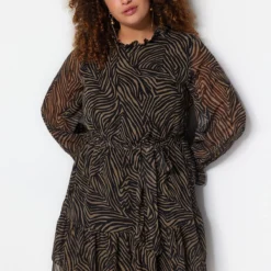 Trendyol Curve Große Größen In Kleid - Mehrfarbig - Skater Damen Kleider 746303551 -Deutschland Lady Echt Verkaufs-Shop 4 org zoom 349