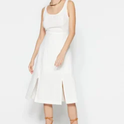 Trendyol Collection Kleid - Ecru - A-Linie Damen Kleider 382107788 -Deutschland Lady Echt Verkaufs-Shop 4 org zoom 387